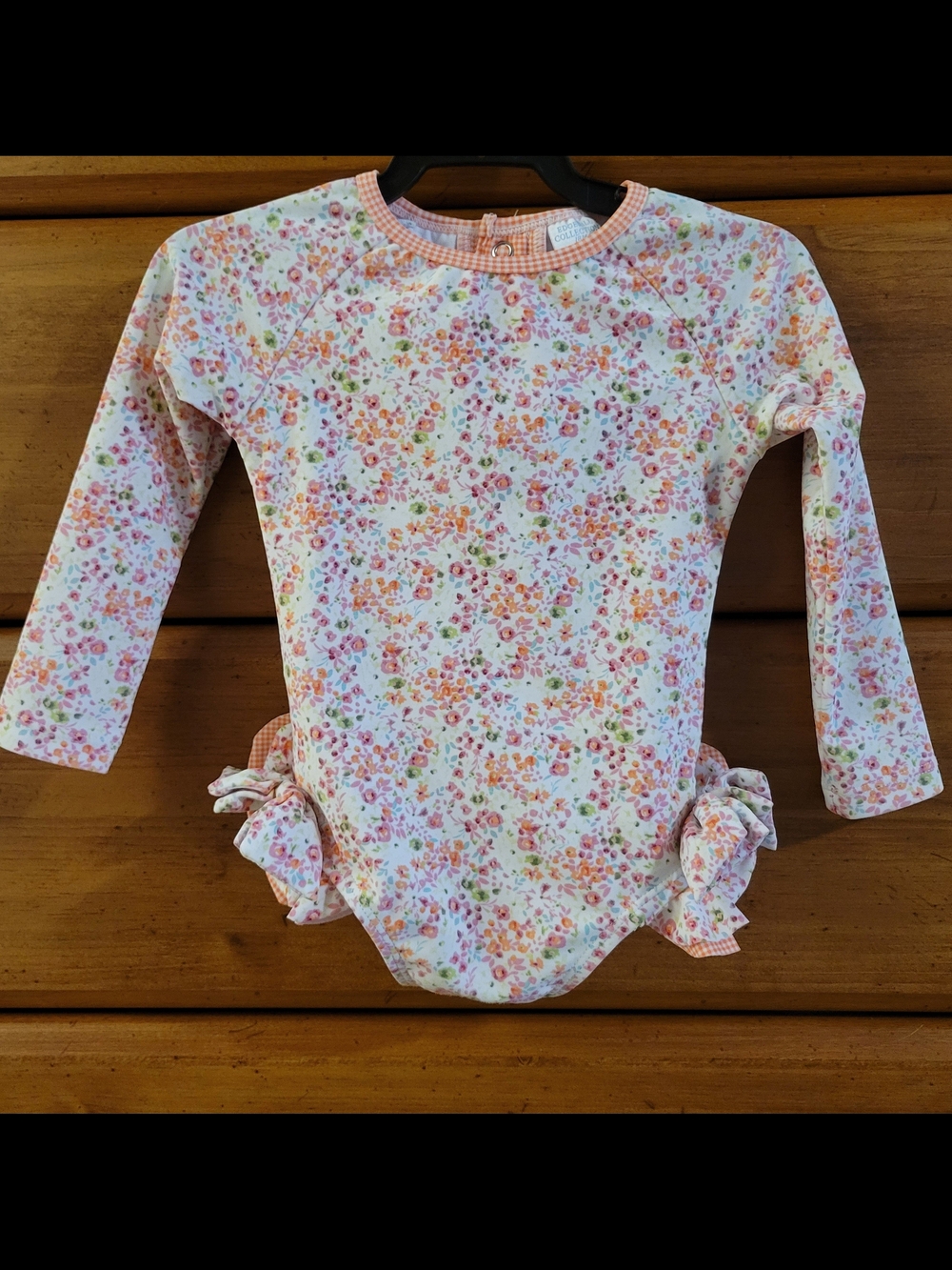 Edgehill Collection Pink Floral Long-Sleeve Kids Rashguard